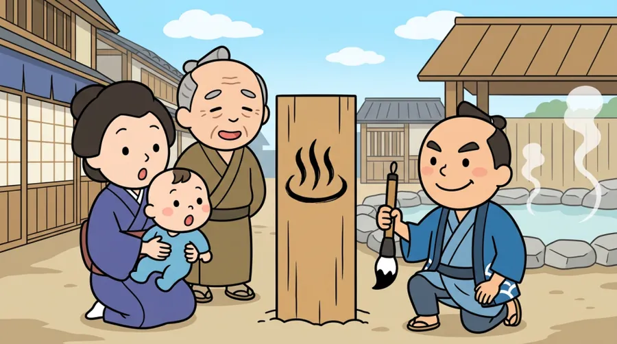 삽질롱폼이 만든 야담 삽화 — 온천 마을 가족